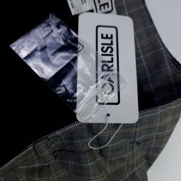 New Carlisle Grey Plaid Business Slacks Sz 14 - Picture 10 of 13